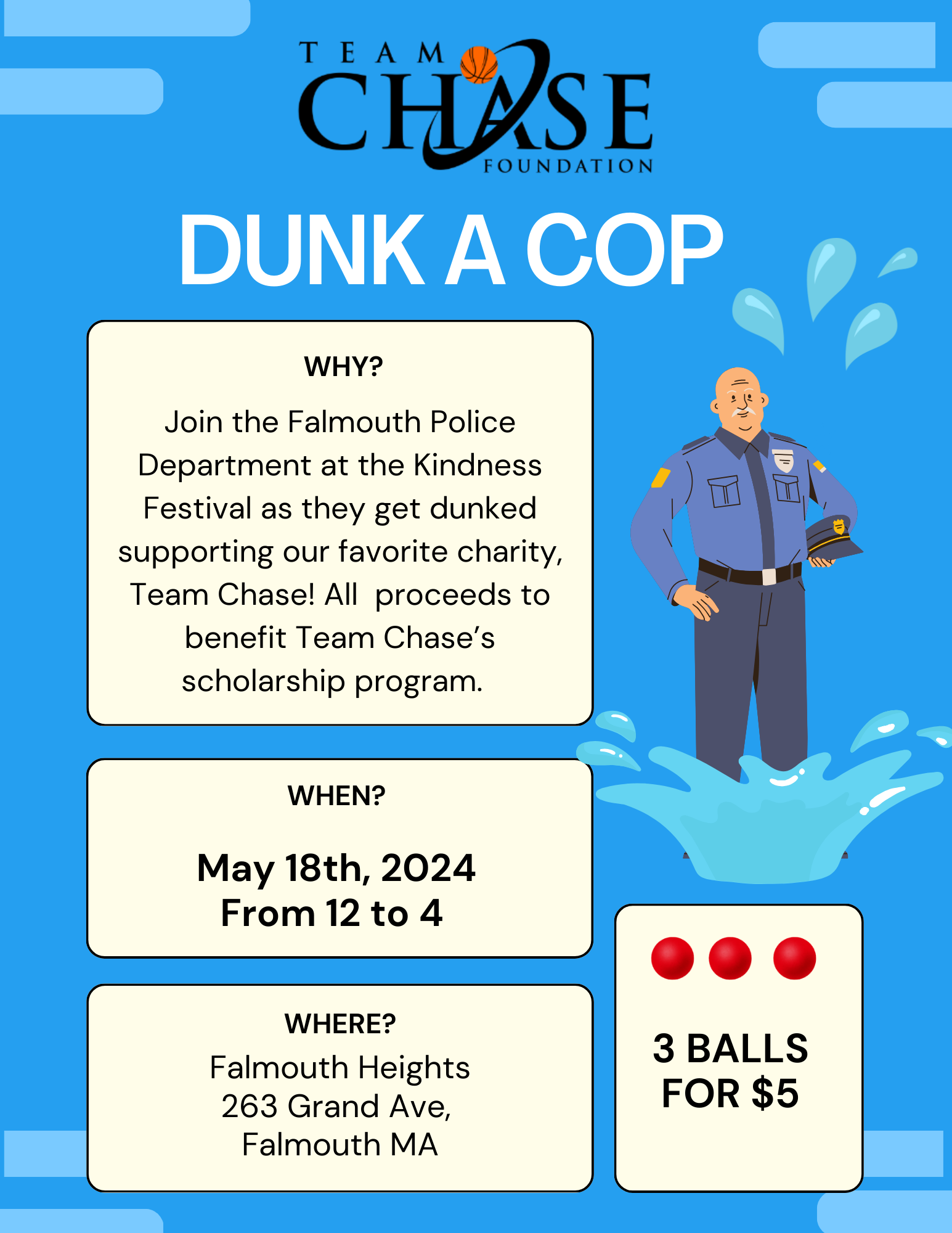 Dunk a Cop for Team Chase Foundation Kindness